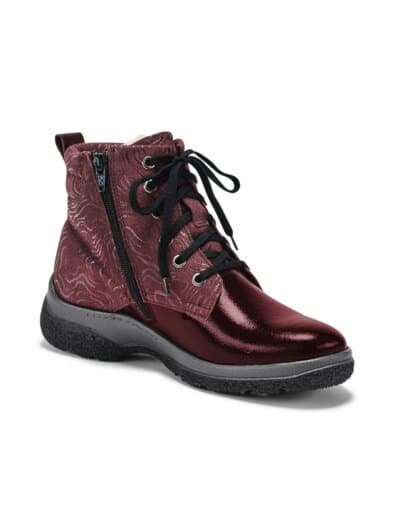 Ultragrip-Stiefelette Schurwolle Bordeaux