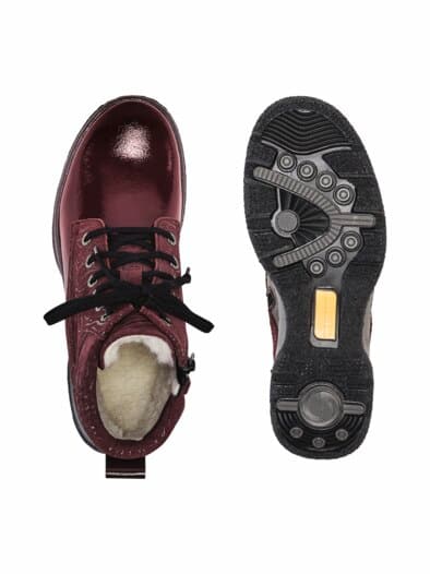 Ultragrip-Stiefelette Schurwolle Bordeaux