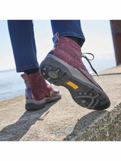 Ultragrip-Stiefelette Schurwolle Bordeaux