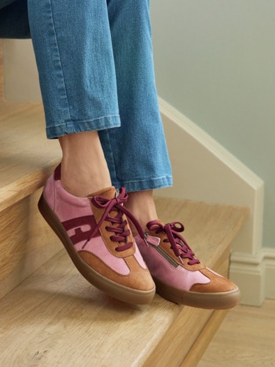 Hallux-Schnürer-Soft Rosa/ Braun