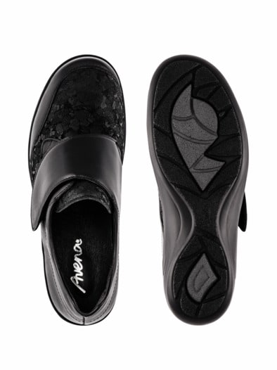 Hallux-Klettslipper Extraweit Schwarz