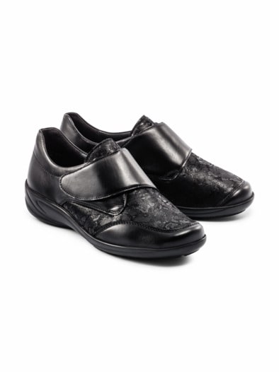Hallux-Klettslipper Extraweit Schwarz