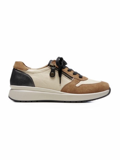 Hallux-Sneaker Korkfußbett Beige