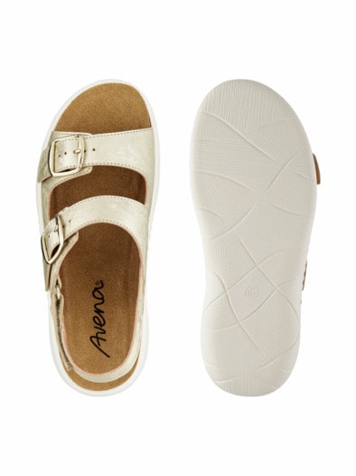 Komfort-Sandale Korkfußbett Gold