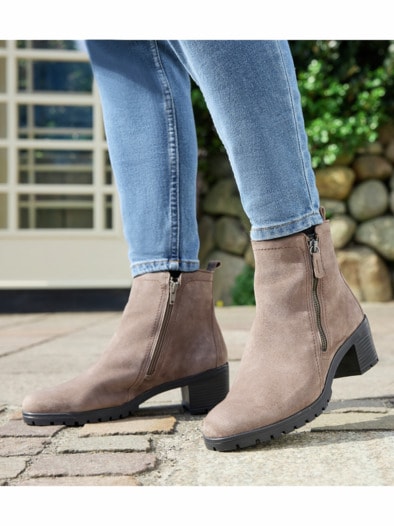 Hallux-Absatz Stiefelette Comfort Taupe