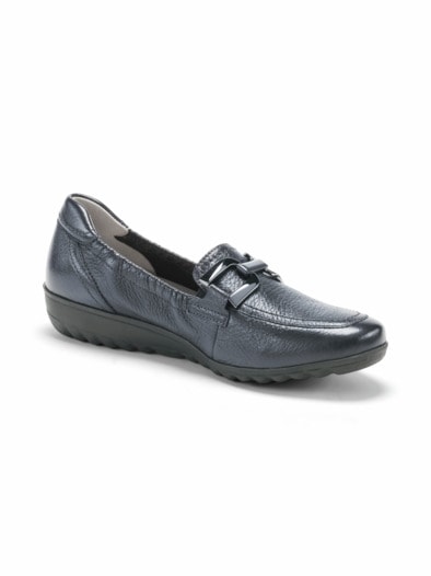 Hirschleder-Slipper Komfort Chic Blau