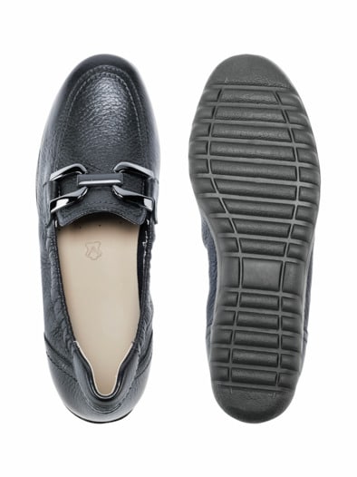 Hirschleder-Slipper Komfort Chic Blau