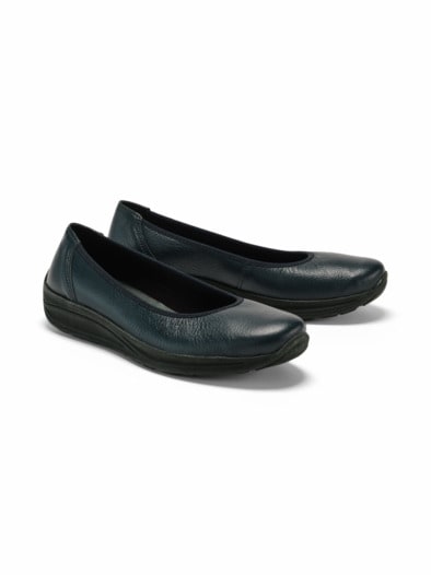 Hirschleder-Ballerina Blau