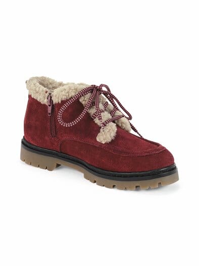 Hallux-Knöchelbootie Kuschelweich Bordeaux