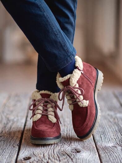 Hallux-Knöchelbootie Kuschelweich Bordeaux