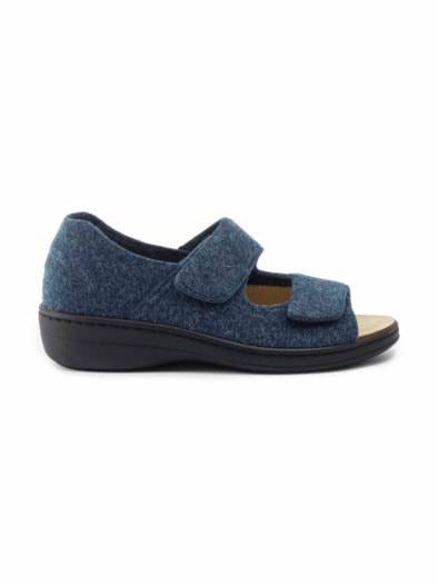 Hallux-Filz-Hausschuh Reflex Blau
