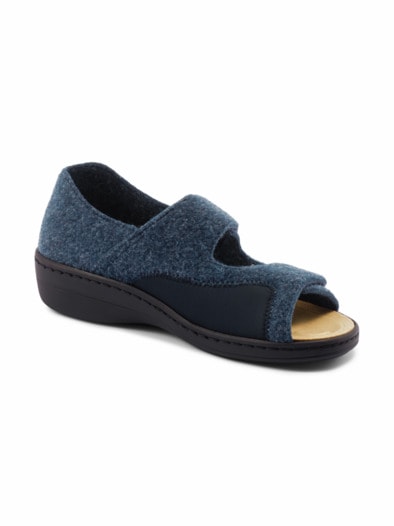 Hallux-Filz-Hausschuh Reflex Blau