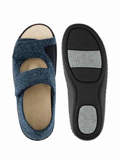 Hallux-Filz-Hausschuh Reflex Blau