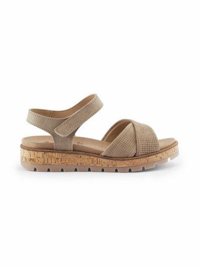 Hallux-Sandale Weichfußbett Beige