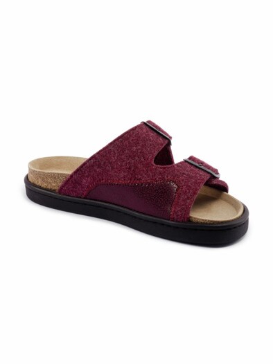Hallux-Filz-Pantolette Reflex Bordeaux