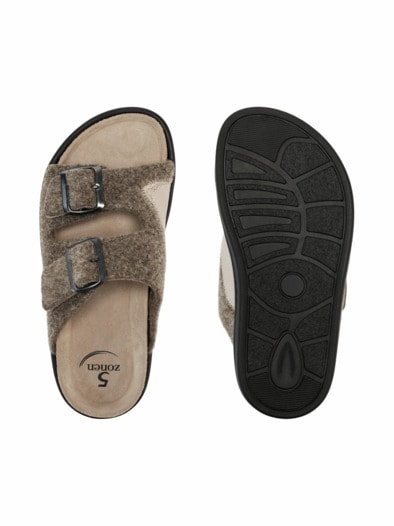 Hallux-Filz-Pantolette Reflex Beige