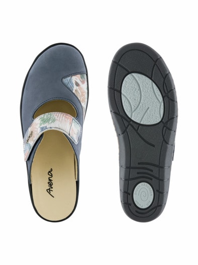 Hallux-Korkfußbett Pantolette Blau Multicolor