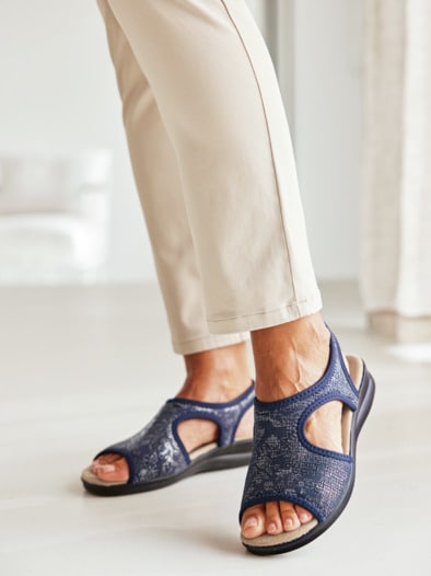 Hallux-Sandale Superstretch Blau metallic