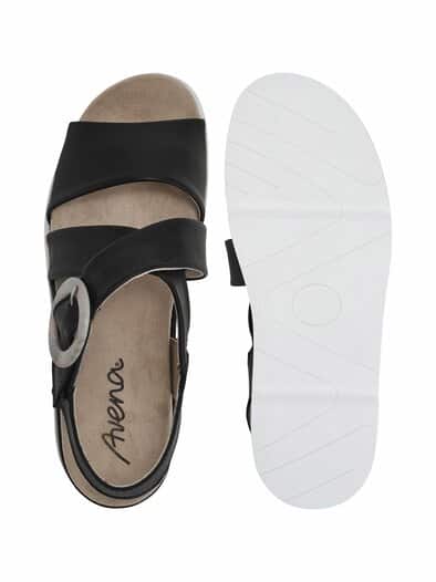 Hallux-Klettsandale Keilabsatz Schwarz