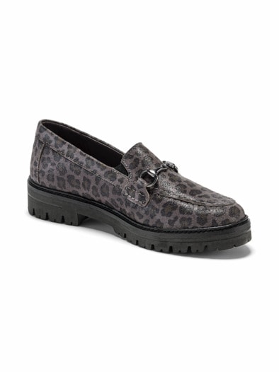 Hallux-Slipper Schrittsicher Leoprint Grau