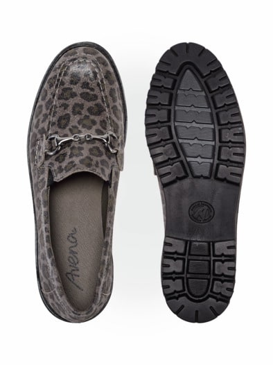 Hallux-Slipper Schrittsicher Leoprint Grau