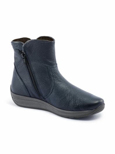 Hirschleder-Bootie Warmfutter Blau