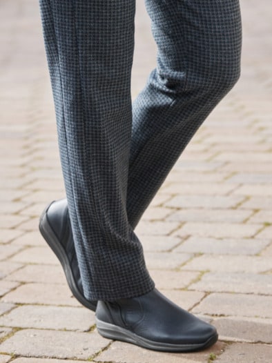 Hirschleder-Bootie Warmfutter Blau