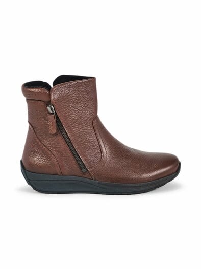 Hirschleder-Bootie Warmfutter Cognac