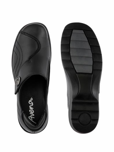 Komfort-Klettslipper Schrittfedernd Schwarz