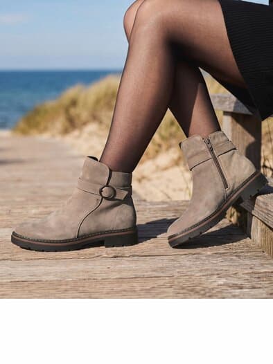 Hallux-Stiefelette Komfortleicht Beige