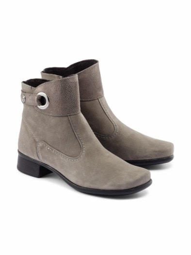Hallux-Komfort-Stiefelette Taupe