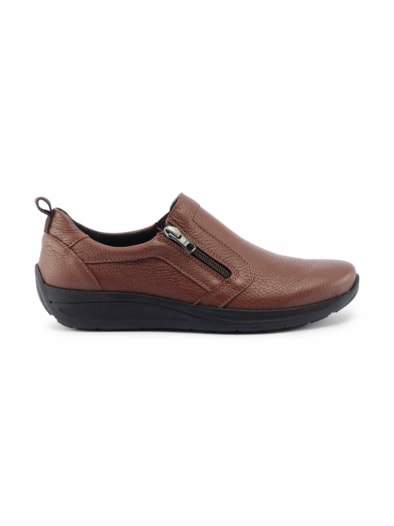Hirschleder-Slipper Komfort Cognac
