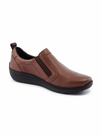 Hirschleder-Slipper Komfort Cognac