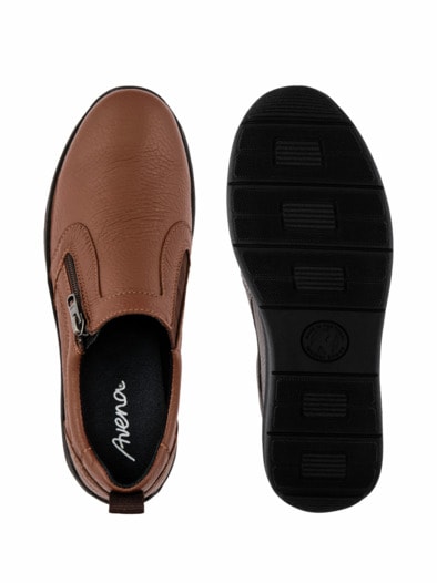 Hirschleder-Slipper Komfort Cognac