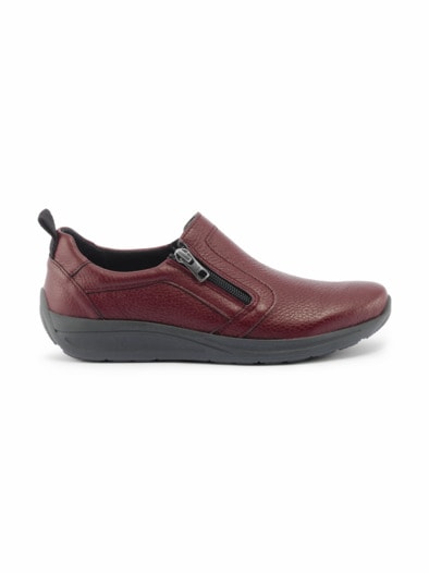 Hirschleder-Slipper Komfort Bordeaux