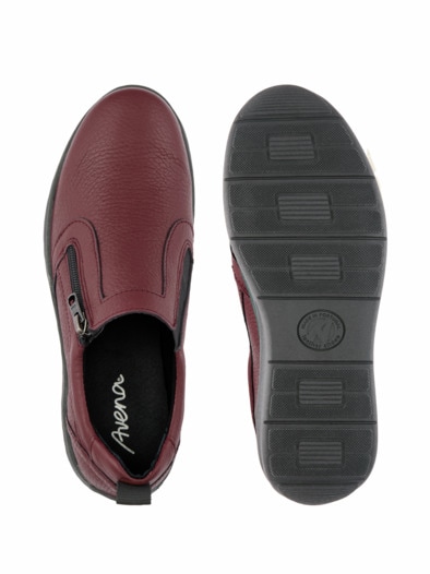 Hirschleder-Slipper Komfort Bordeaux