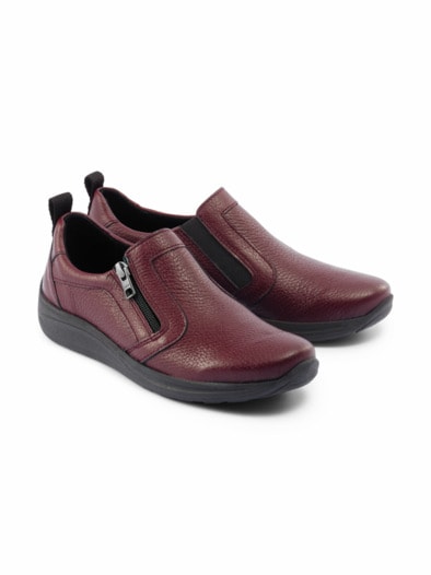 Hirschleder-Slipper Komfort Bordeaux