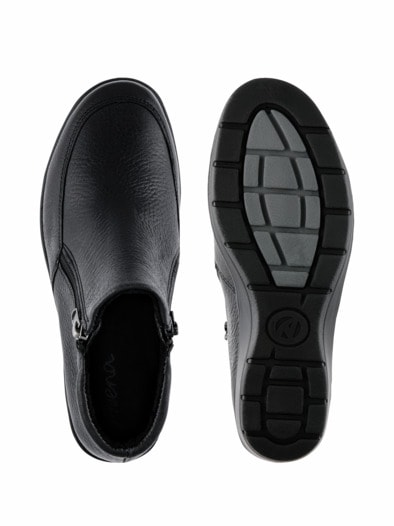 Hallux-Hirschleder Bootie Thermo Schwarz