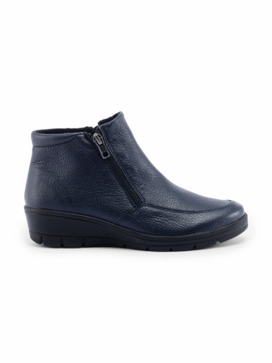 Hallux-Hirschleder Bootie Thermo Blau