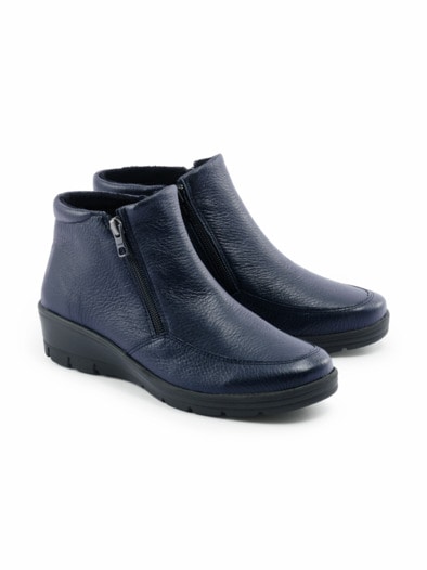 Hallux-Hirschleder Bootie Thermo Blau