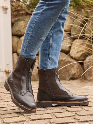 Hallux-Stiefelette Kuschelwarm Braun