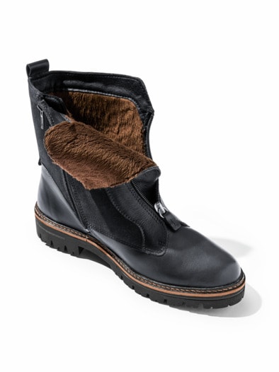 Hallux-Stiefelette Kuschelwarm Schwarz