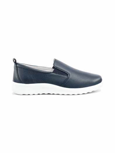 Hallux-Hirschleder Slipper Komfort Blau