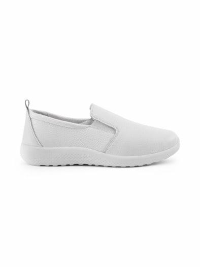 Hallux-Hirschleder Slipper Komfort Weiß