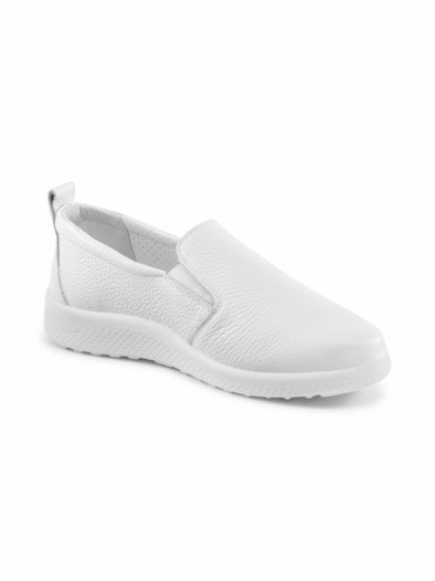 Hallux-Hirschleder Slipper Komfort Weiß
