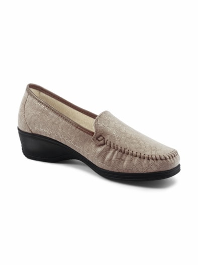 Komfort-Mokassin Federleicht Beige
