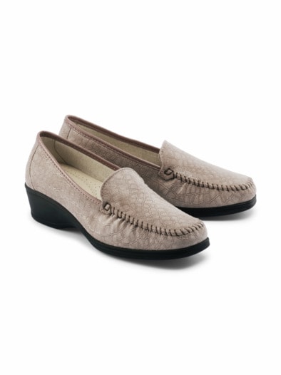 Komfort-Mokassin Federleicht Beige