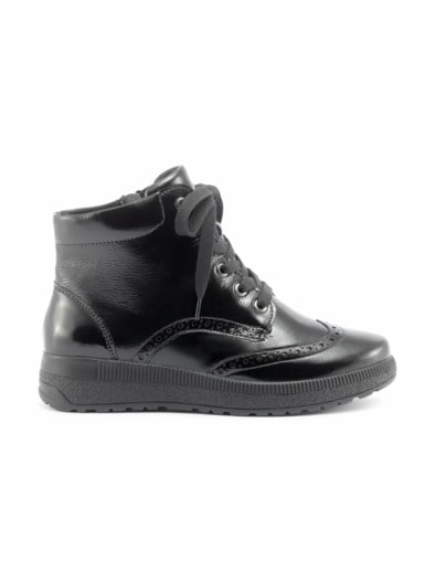 Hallux Warmfutter-Bootie Lupo Schwarz Lack