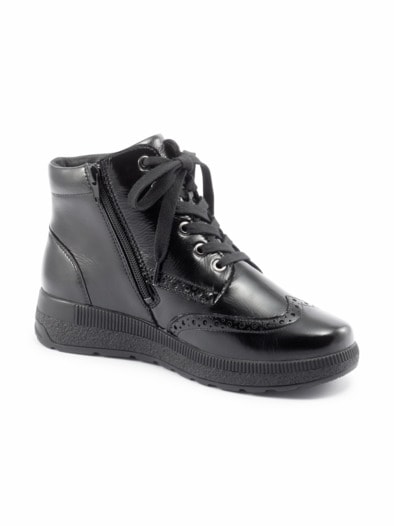 Hallux Warmfutter-Bootie Lupo Schwarz Lack
