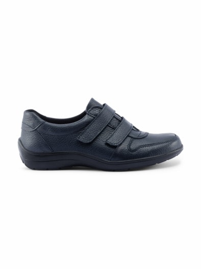 Hirschleder-Klettslipper Blau